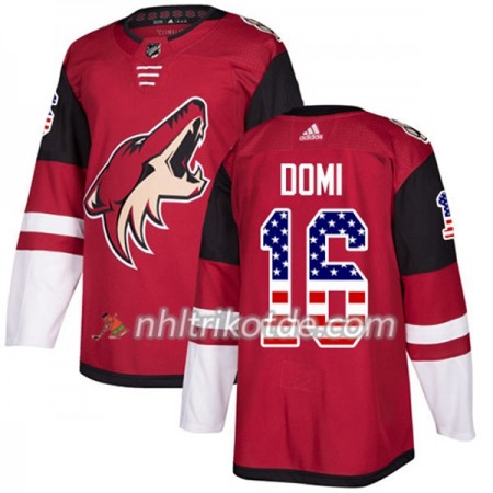 Arizona Coyotes Trikot Max Domi 16 Adidas 2017-2018 Rot USA Flag Fashion Authentic - Herren